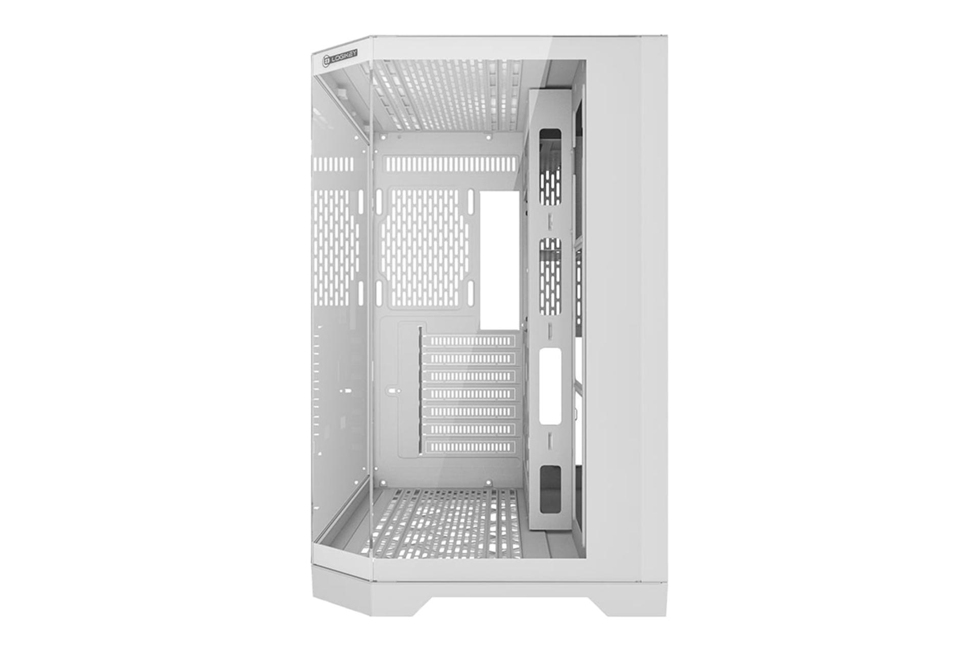 نمای رو به روی کیس کامپیوتر لاجی کی C565W با نمایش پنل جلو و لوگو