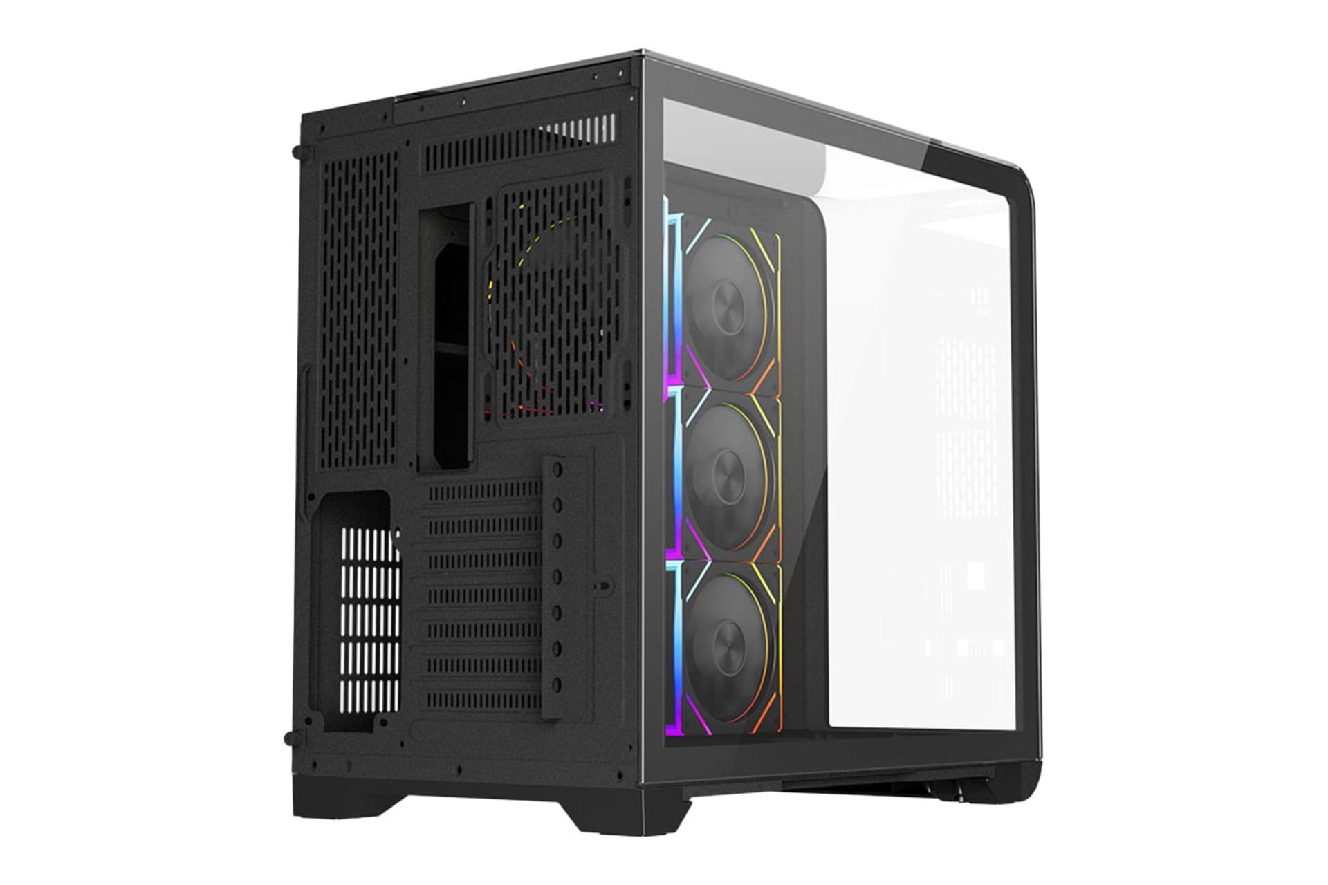 نمای نیمرخ پنل پشت کیس کامپیوتر لاجی کی C654B با نمایش اسلات های توسعه و منافذ عبور هوا