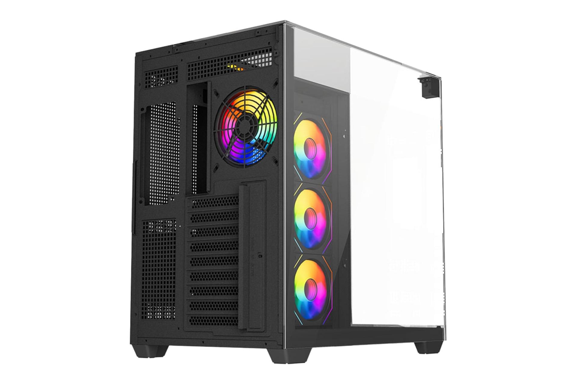 نمای نیمرخ پنل پشت کیس کامپیوتر لاجی کی C714B با نمایش اسلات های توسعه و منافذ عبور هوا