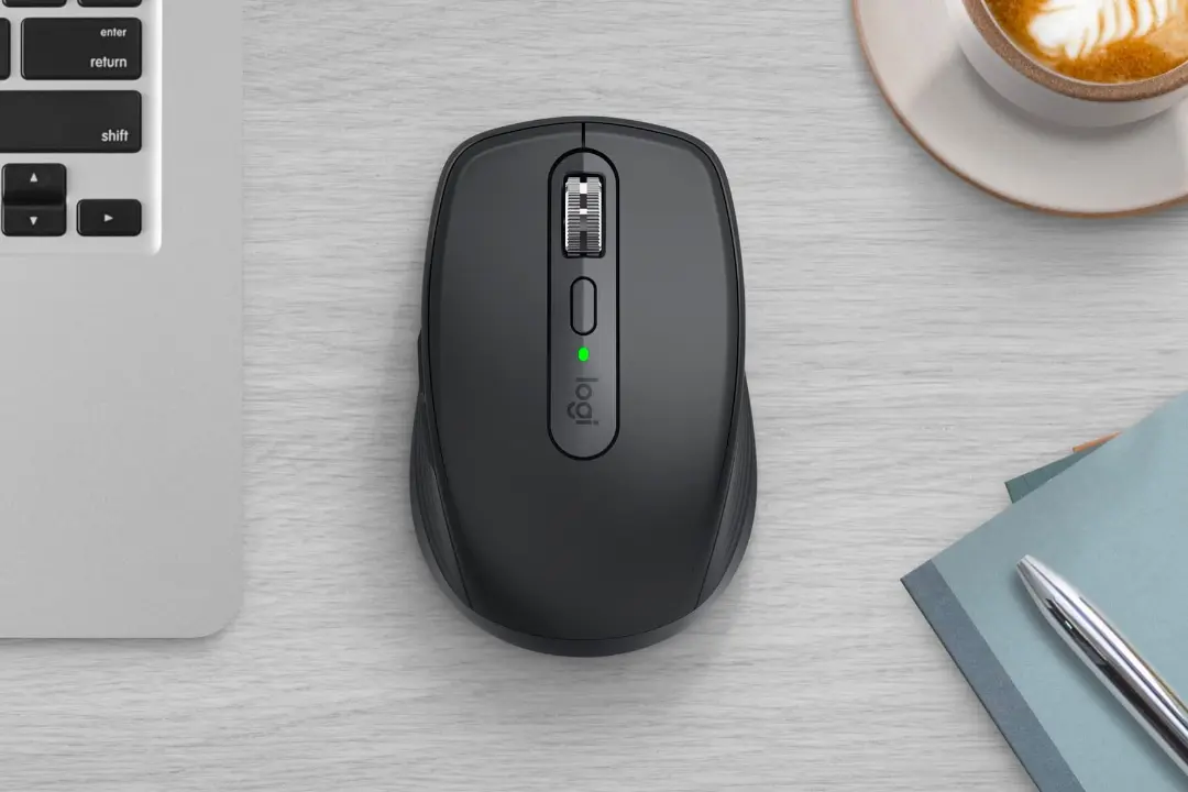 ماوس MX Anywhere 3S لاجیتک از نمای بالا مشکی