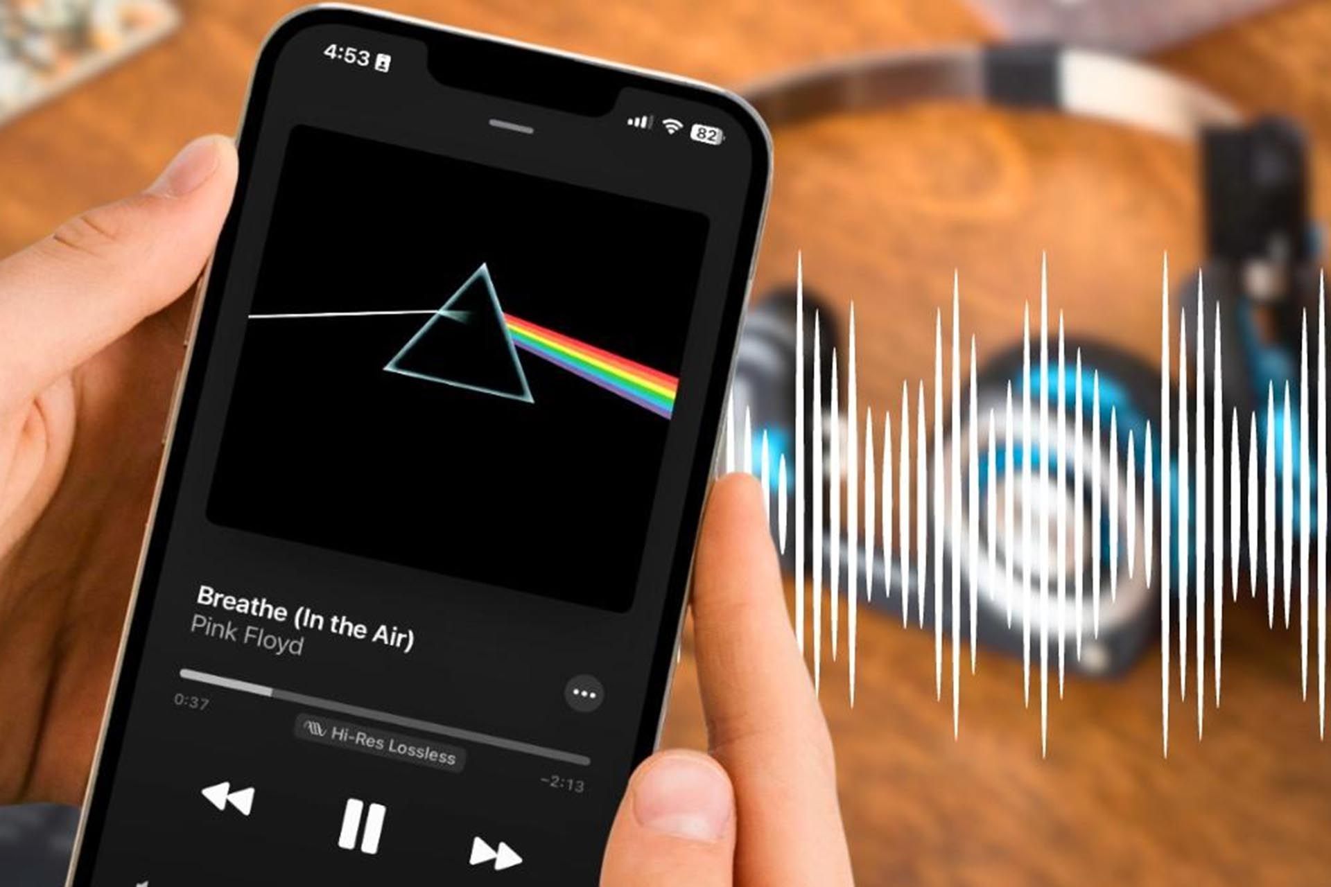 صفحه‌ی گوشی موبایل در حال پخش موسیقی لوس‌لس