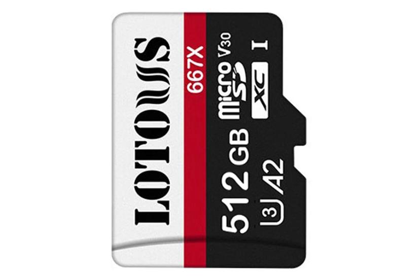 کارت حافظه لوتوس microSDXC با ظرفیت 512 گیگابایت مدل 667X V30 A2 کلاس 10