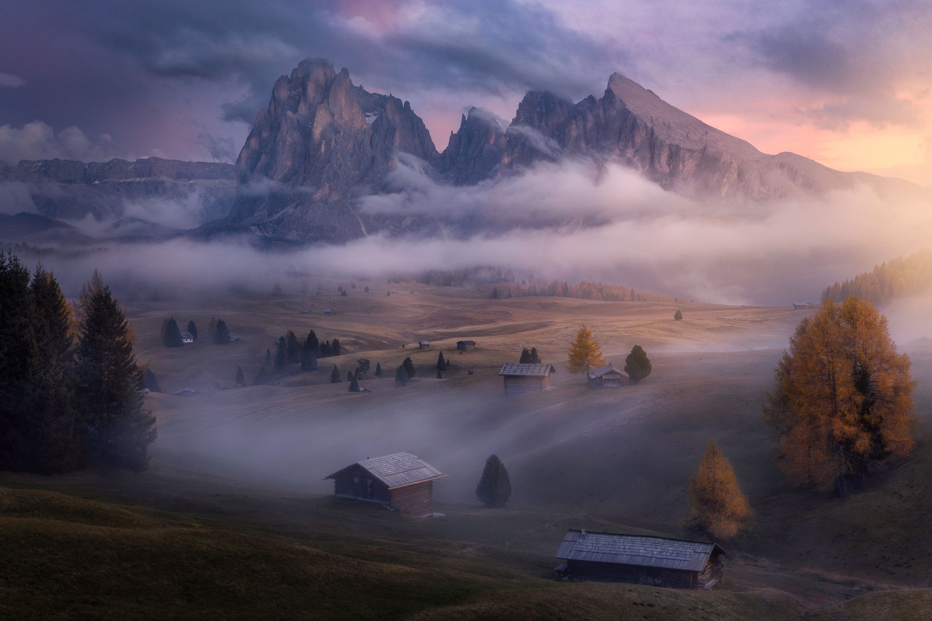 طبیعت کوهستان ابری کلبه 