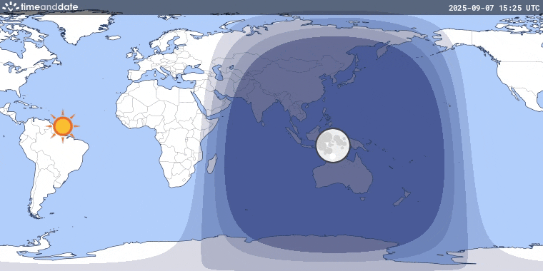 نقشه ماه‌گرفتگی ۱۶ شهریور ۱۴۰۴