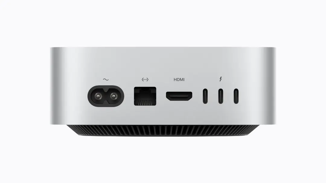 درگاه‌های ورودی و خروجی پشت کامپیوتر مک مینی (Mac Mini) با تراشه M6
