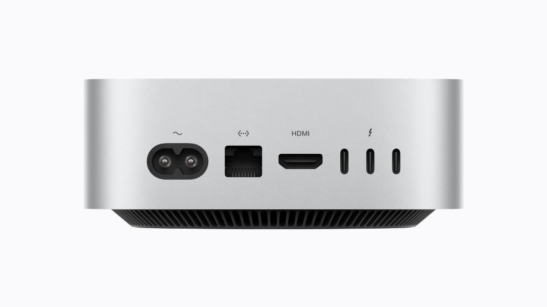 درگاه‌های ورودی و خروجی پشت کامپیوتر مک مینی (Mac Mini) با تراشه M6
