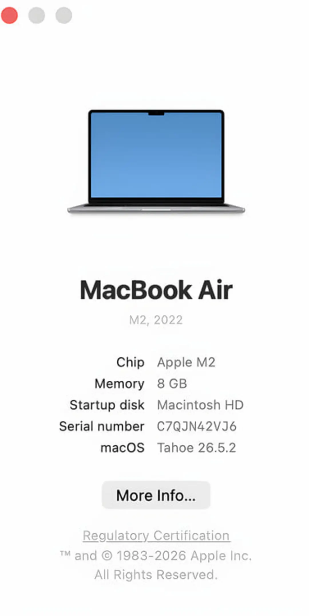 لپ‌تاپ مک‌بوک ایر (MacBook Air) با تراشه اپل M2 و ۸ گیگابایت رم