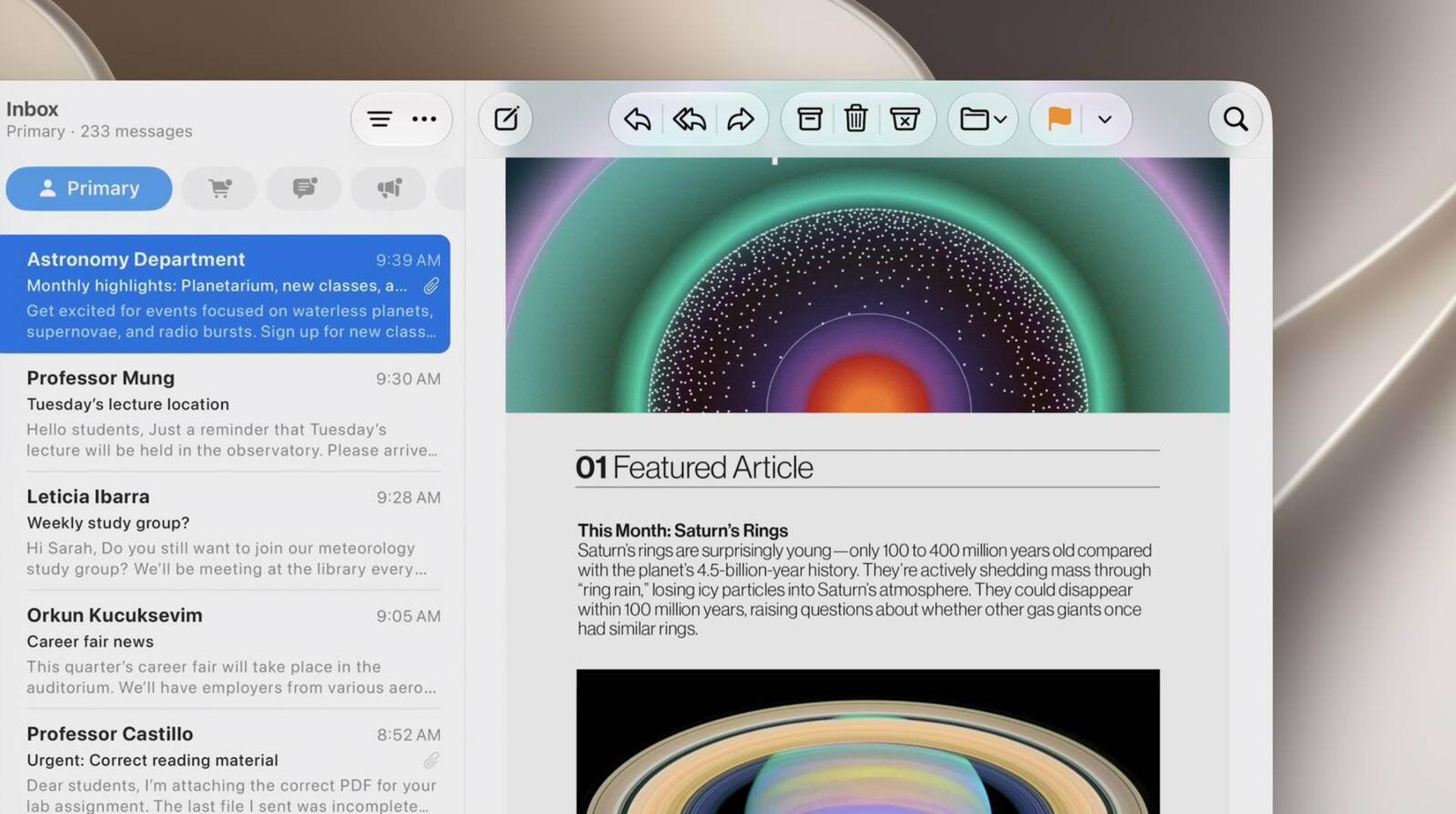 نوار ابزار macOS 27