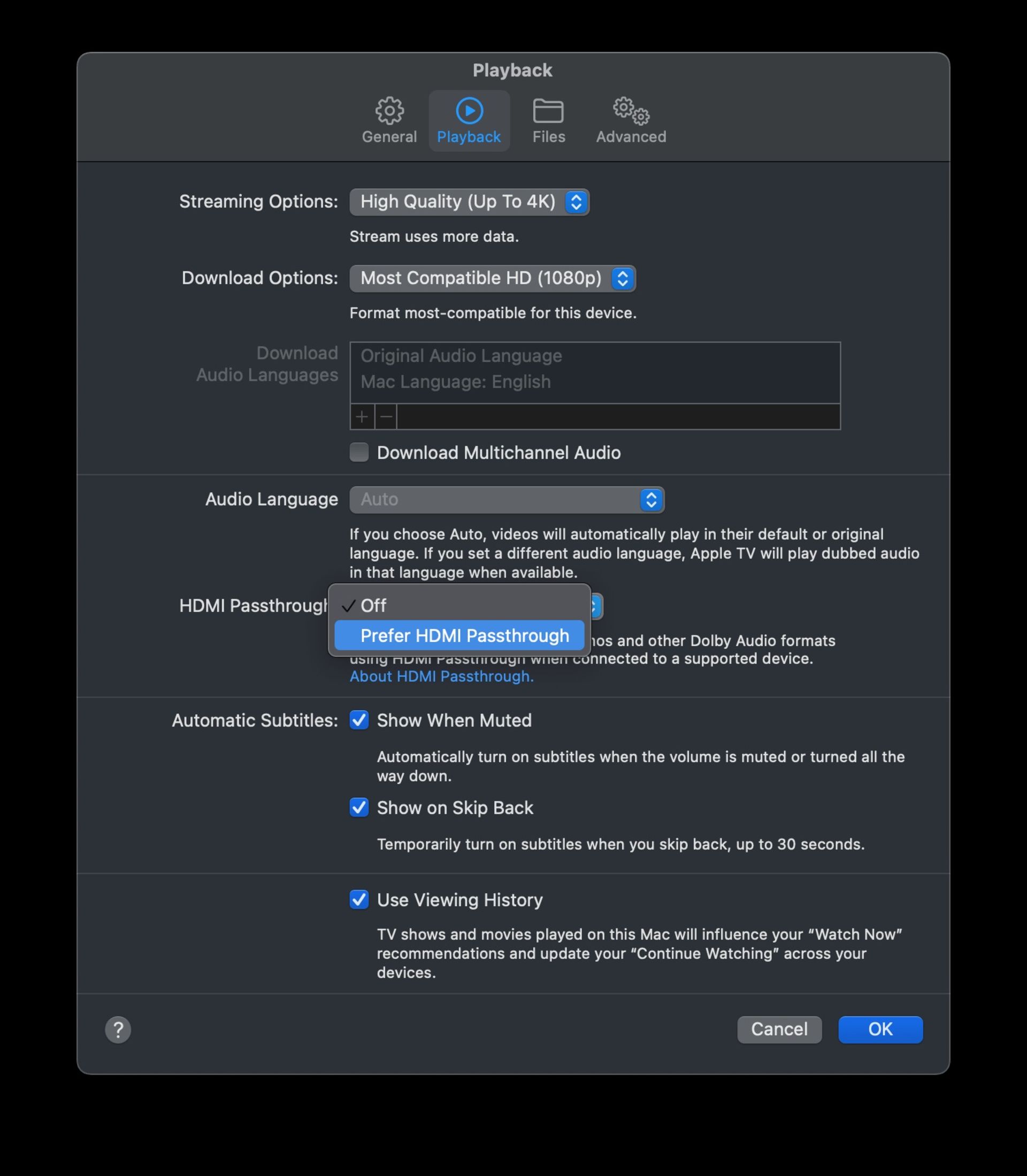 اسکرین شات از ویژگی HDMI Passthrough macOS Sequoia