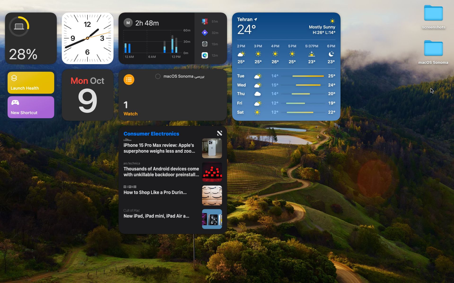 macos sonoma widgets 2