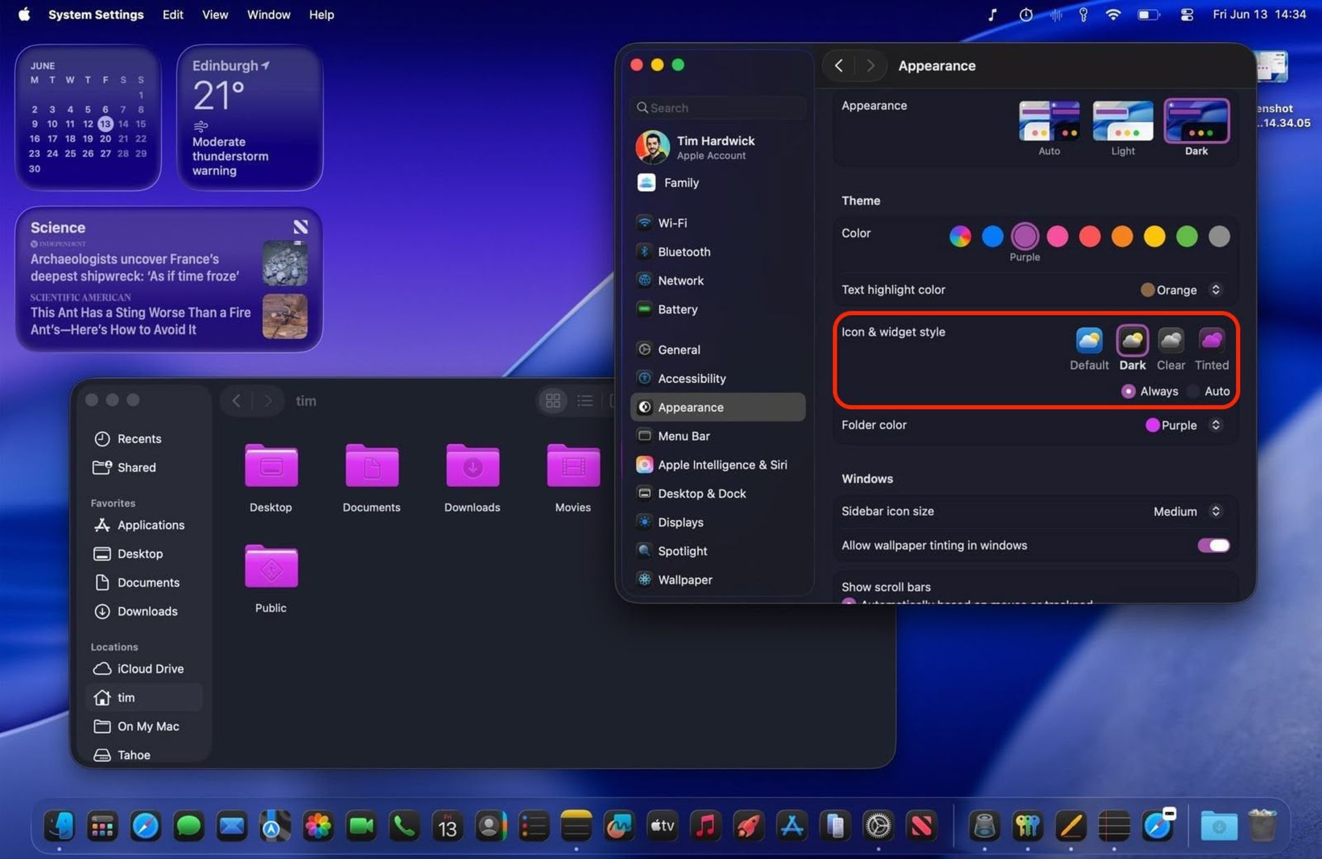 سیستم تم جدید در macOS Tahoe