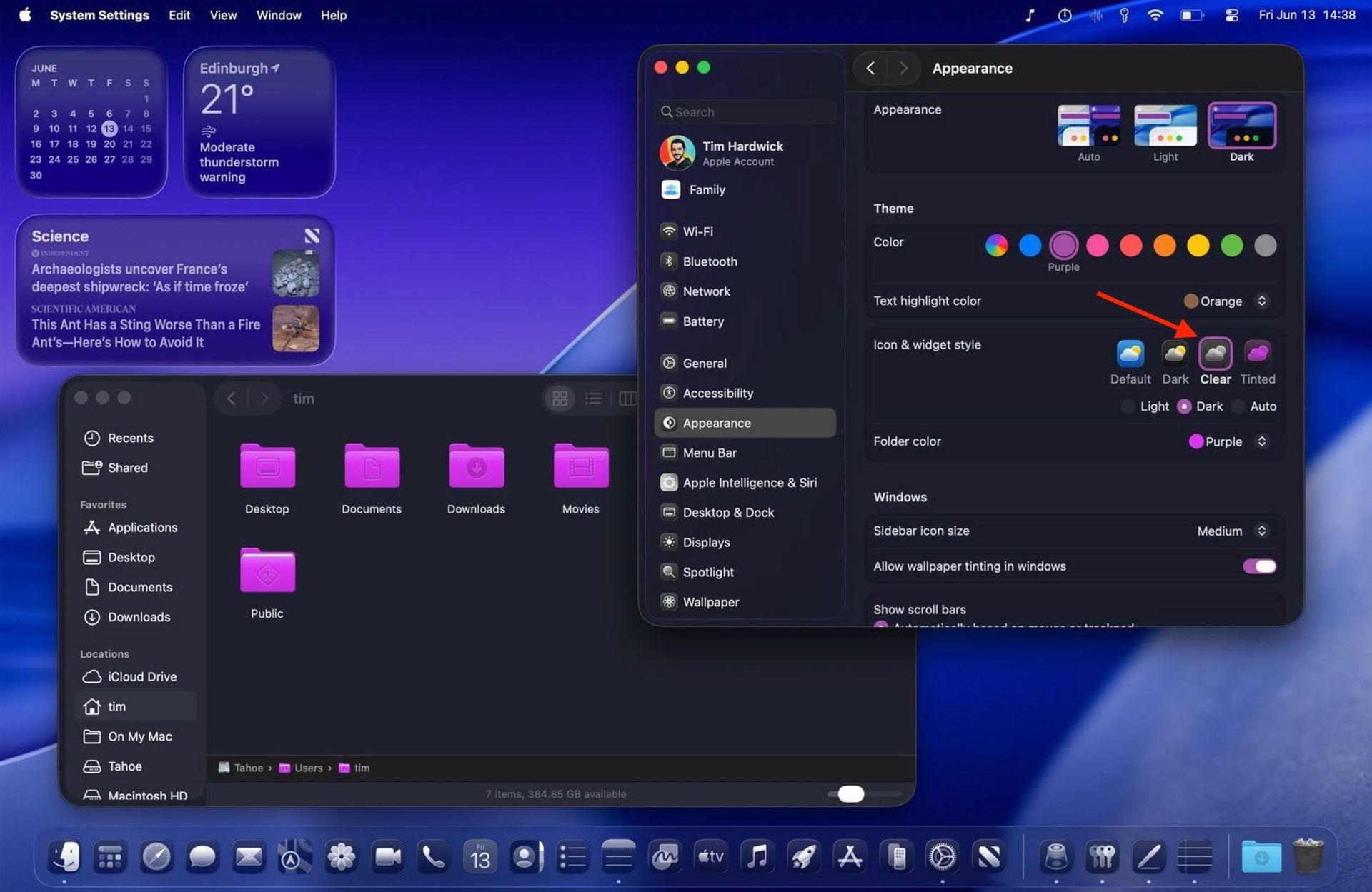 سیستم تم جدید در macOS Tahoe