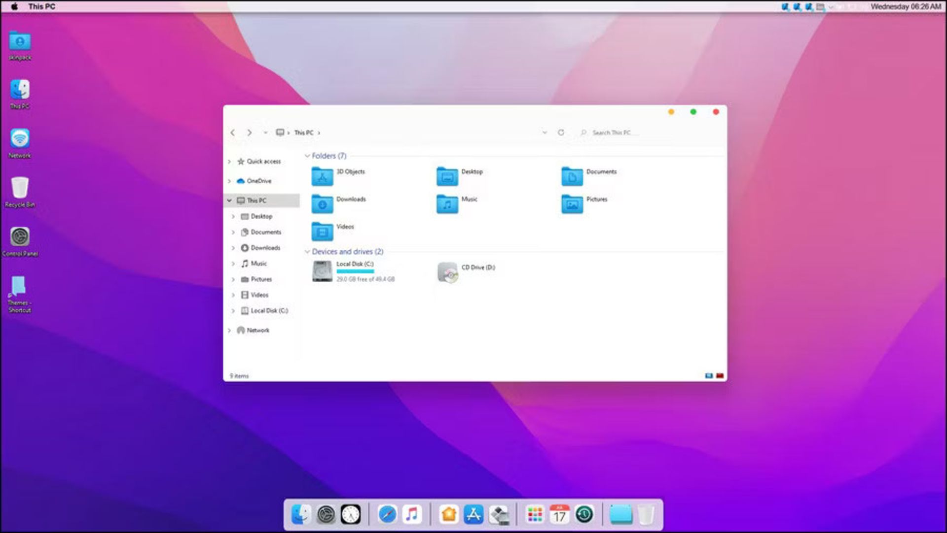 رابط کاربری macOS روی ویندوز ۱۱