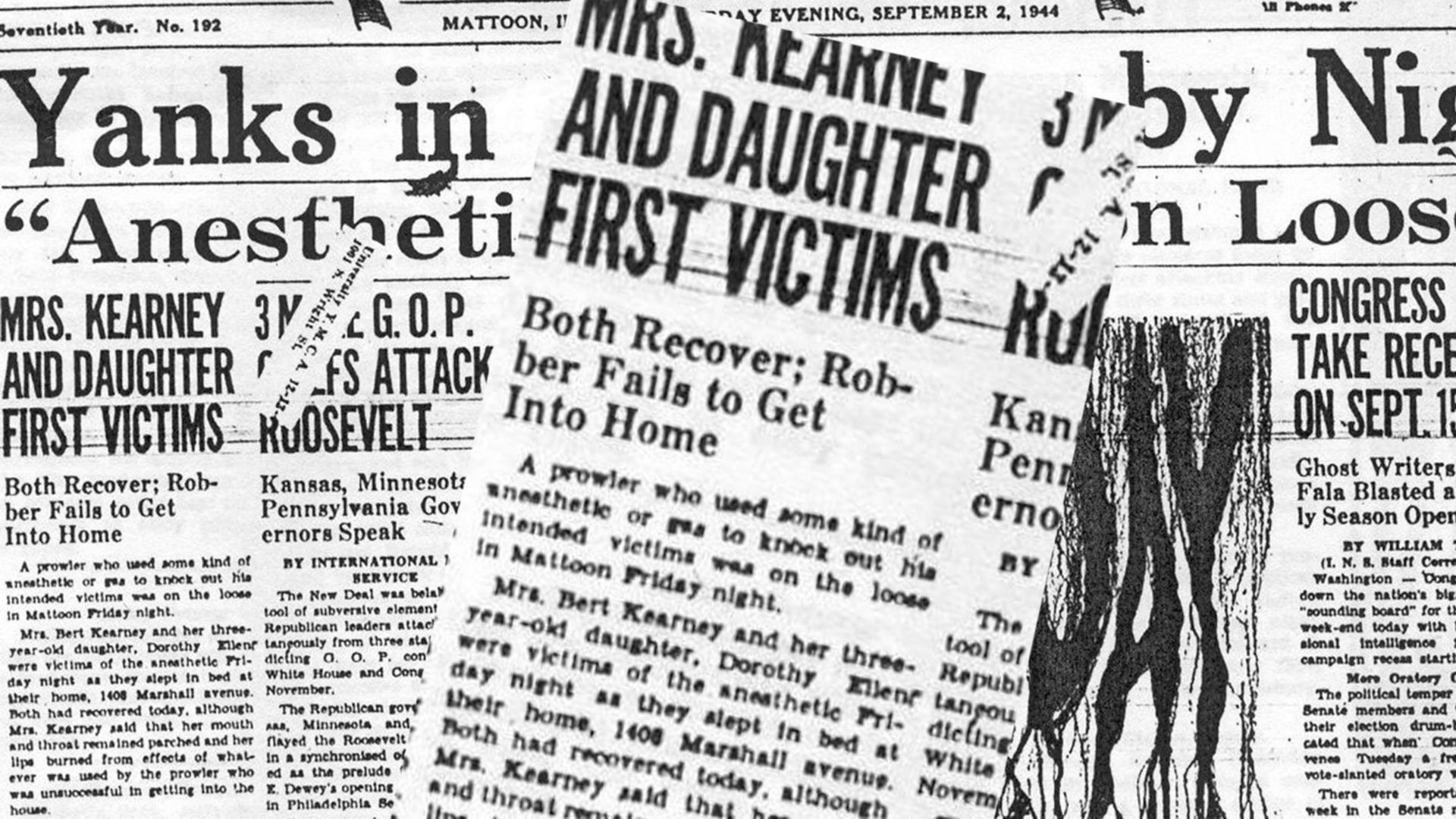 تیتر و خبر روزنامه درمورد Mad Gasser of Mattoon