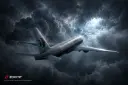 هواپیمای مالزی در میان ابرهای تیره و طوفانی