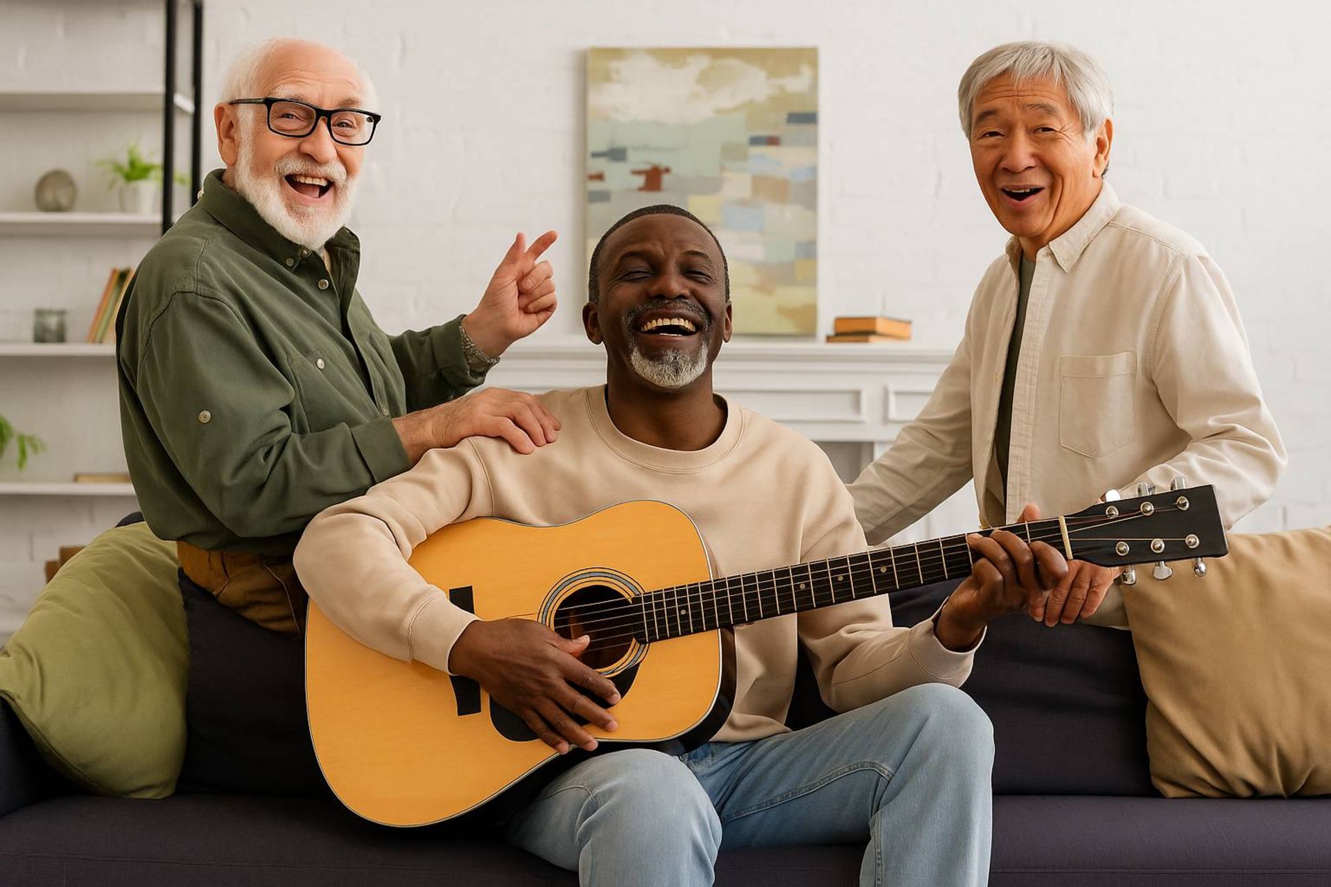 مردی درحال گیتار زدن