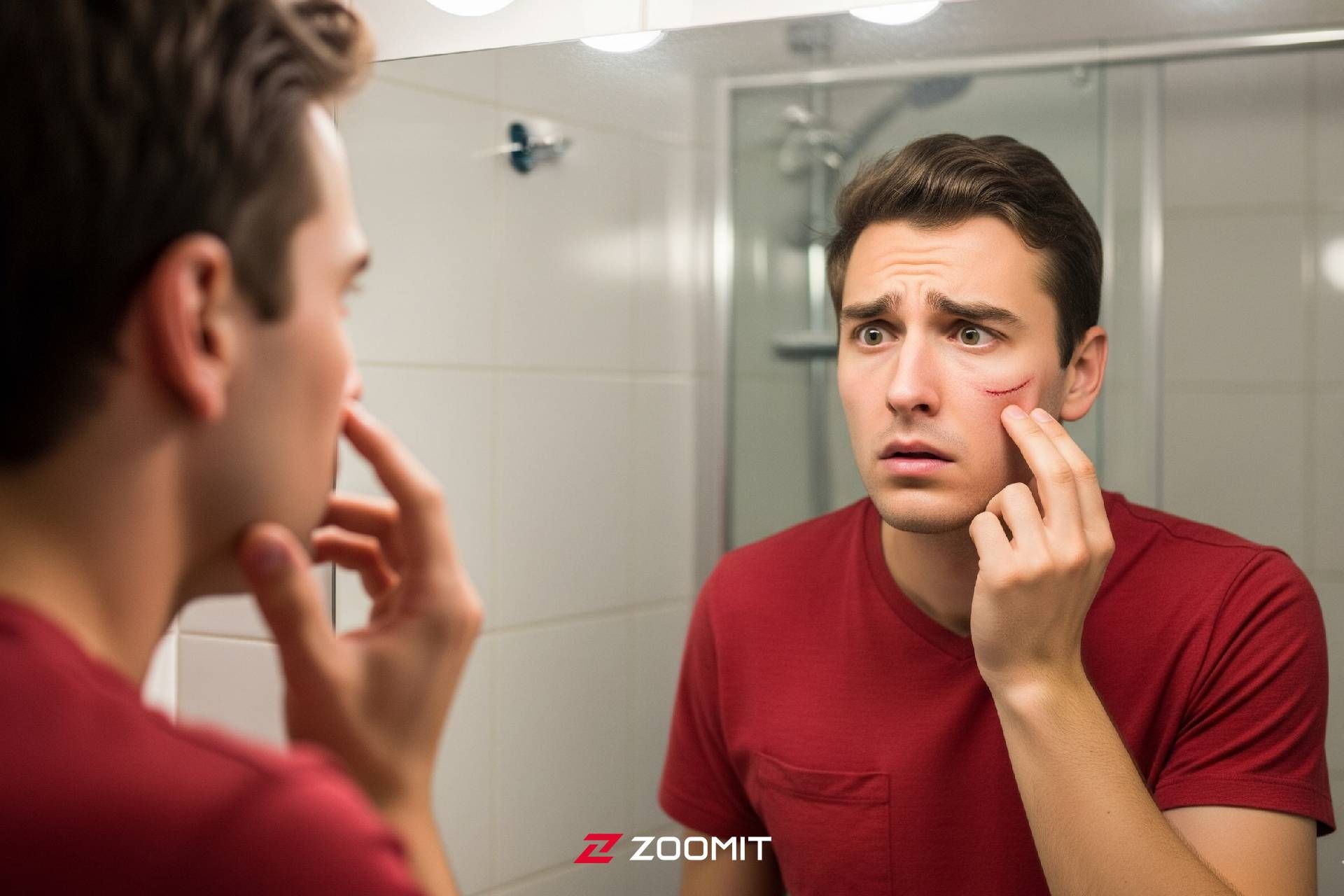 مردی با جای زخم روی صورتش