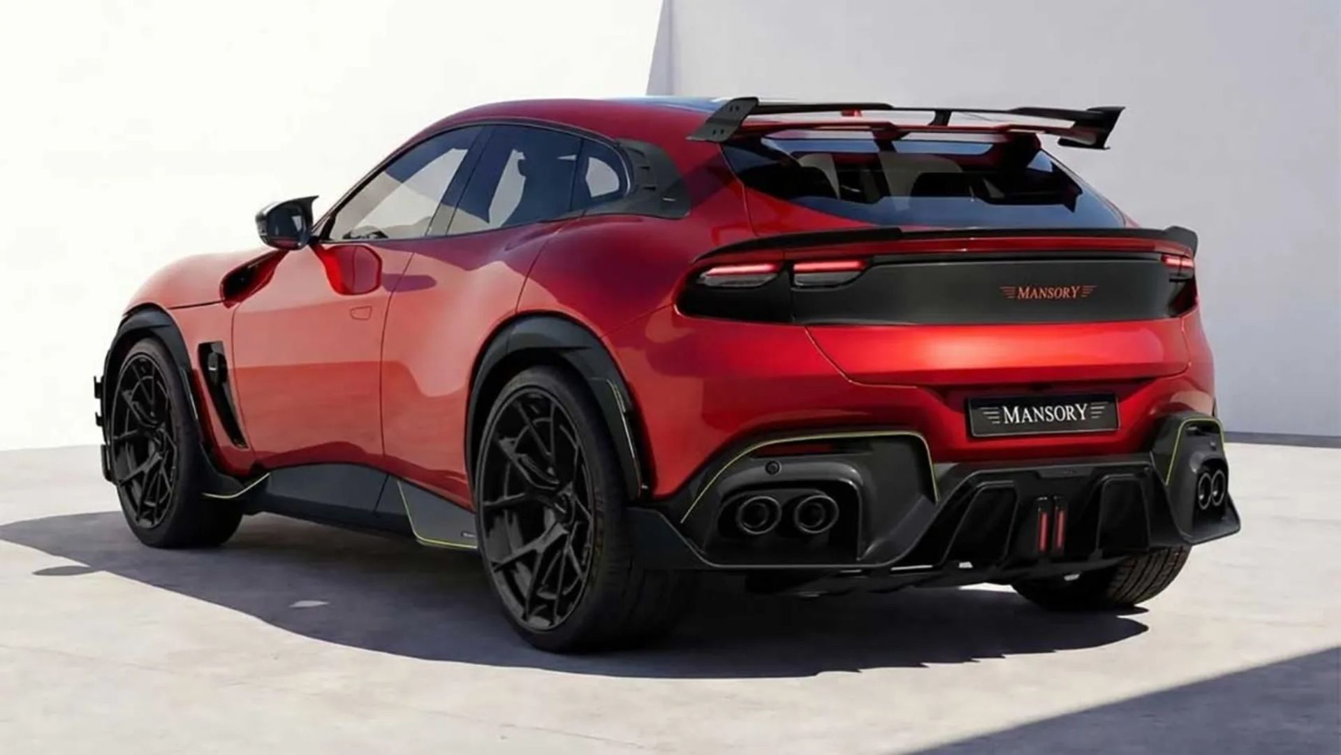 نمای سه‌چهارم عقبی مدل سفارشی فراری پوروسانگوئه