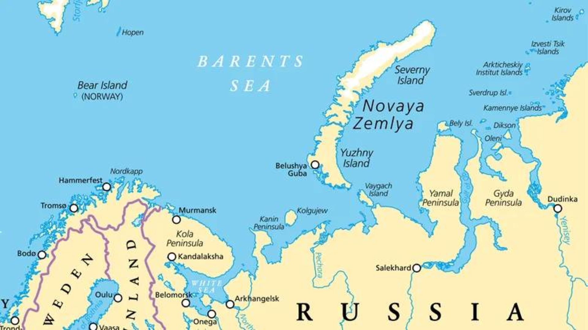 نقشه شمال روسیه