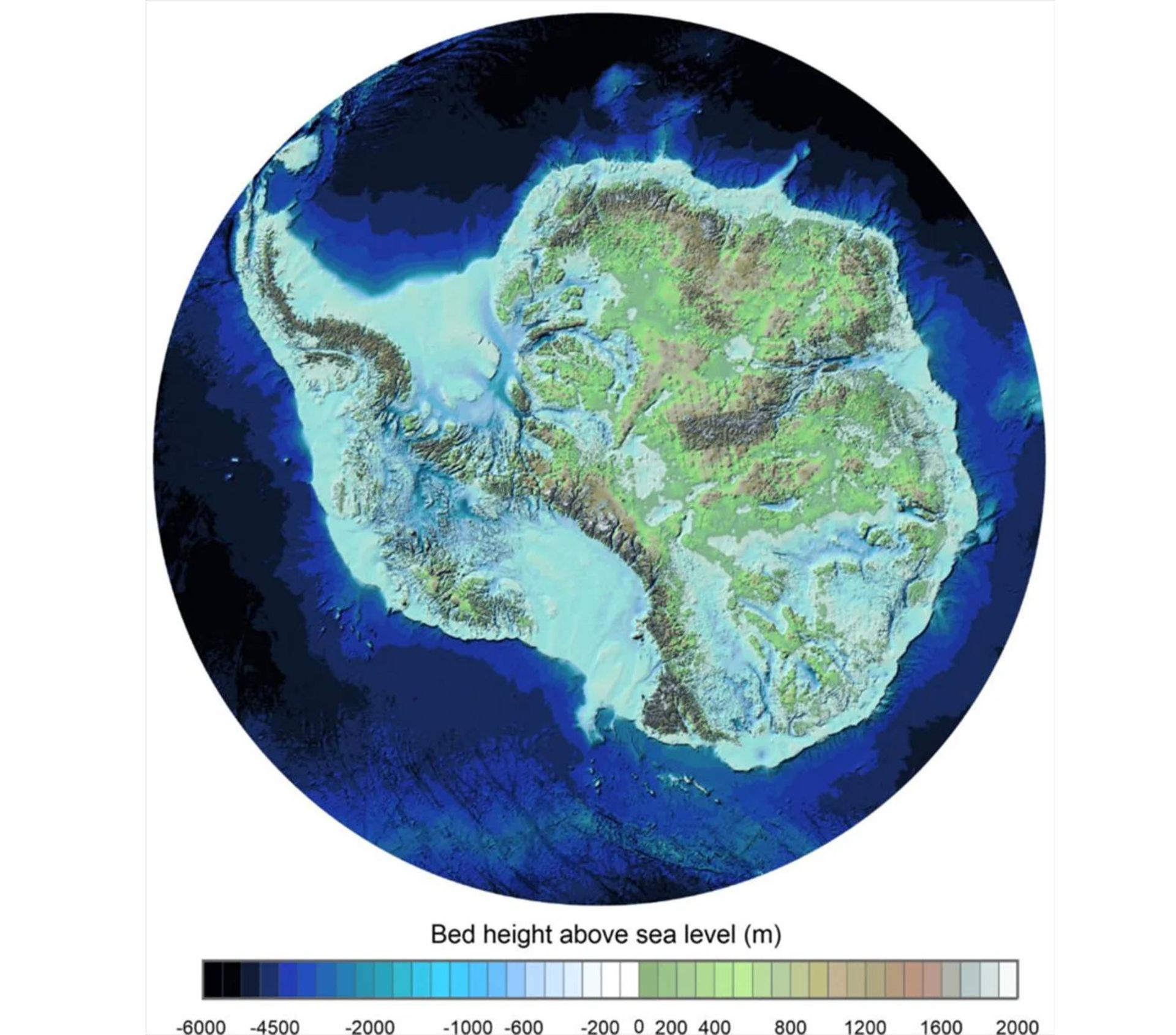 نقشه قاره زیر قطب جنوب