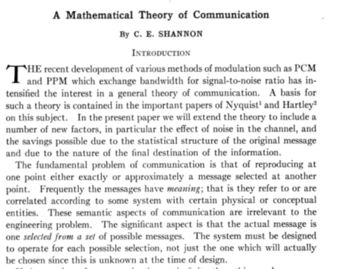 متن مقاله نظریه ریاضی ارتباطات (A Mathematical Theory of Communication) نوشته کلود شانون (Claude Shannon)