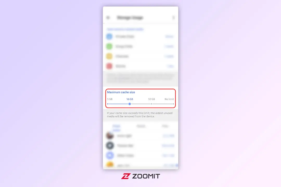 تنظیم حداکثر حجم کش تلگرام اندروید