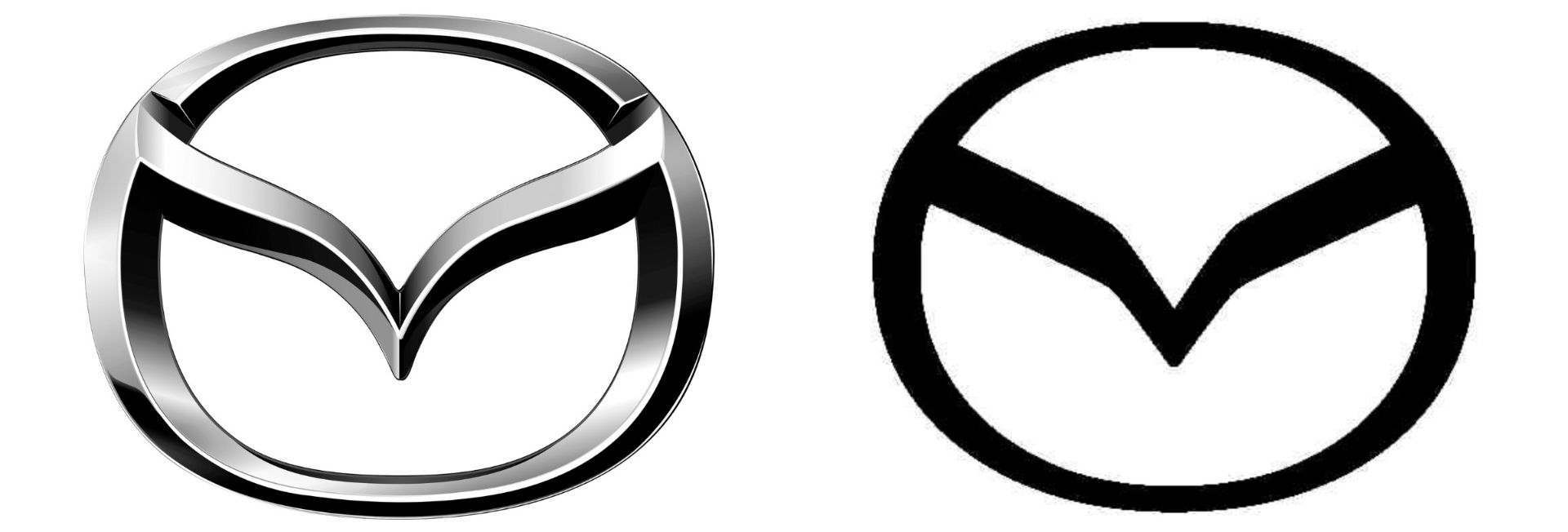 لوگو قدیمی در کنار لوگو جدید مزدا