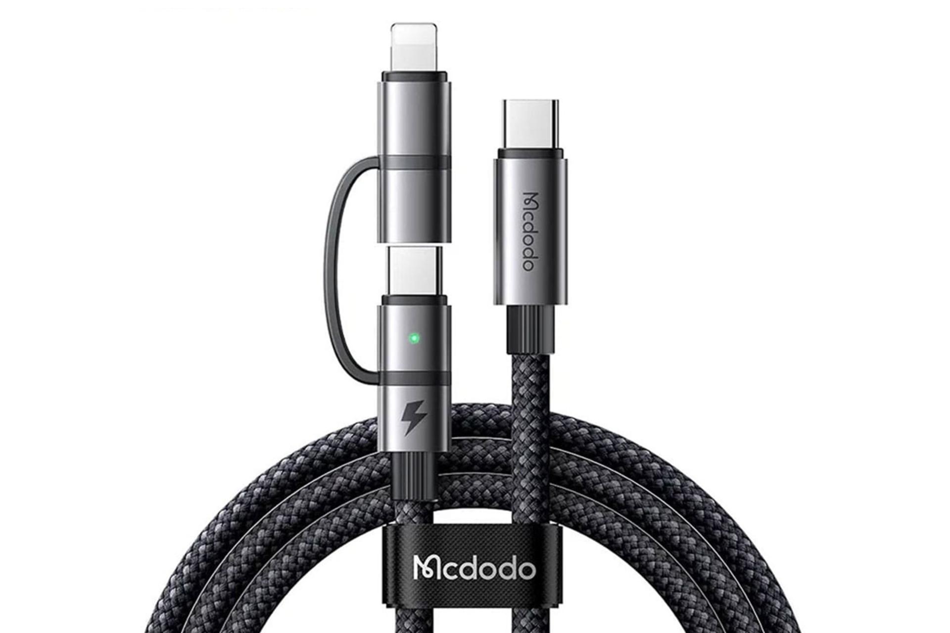 کابل شارژ USB مک دودو Type-C به Type-C+Lightning مدل CA-045 با طول 1.2 متر