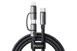 کابل شارژ USB مک دودو Type-C به Type-C+Lightning مدل CA-045 با طول 1.2 متر