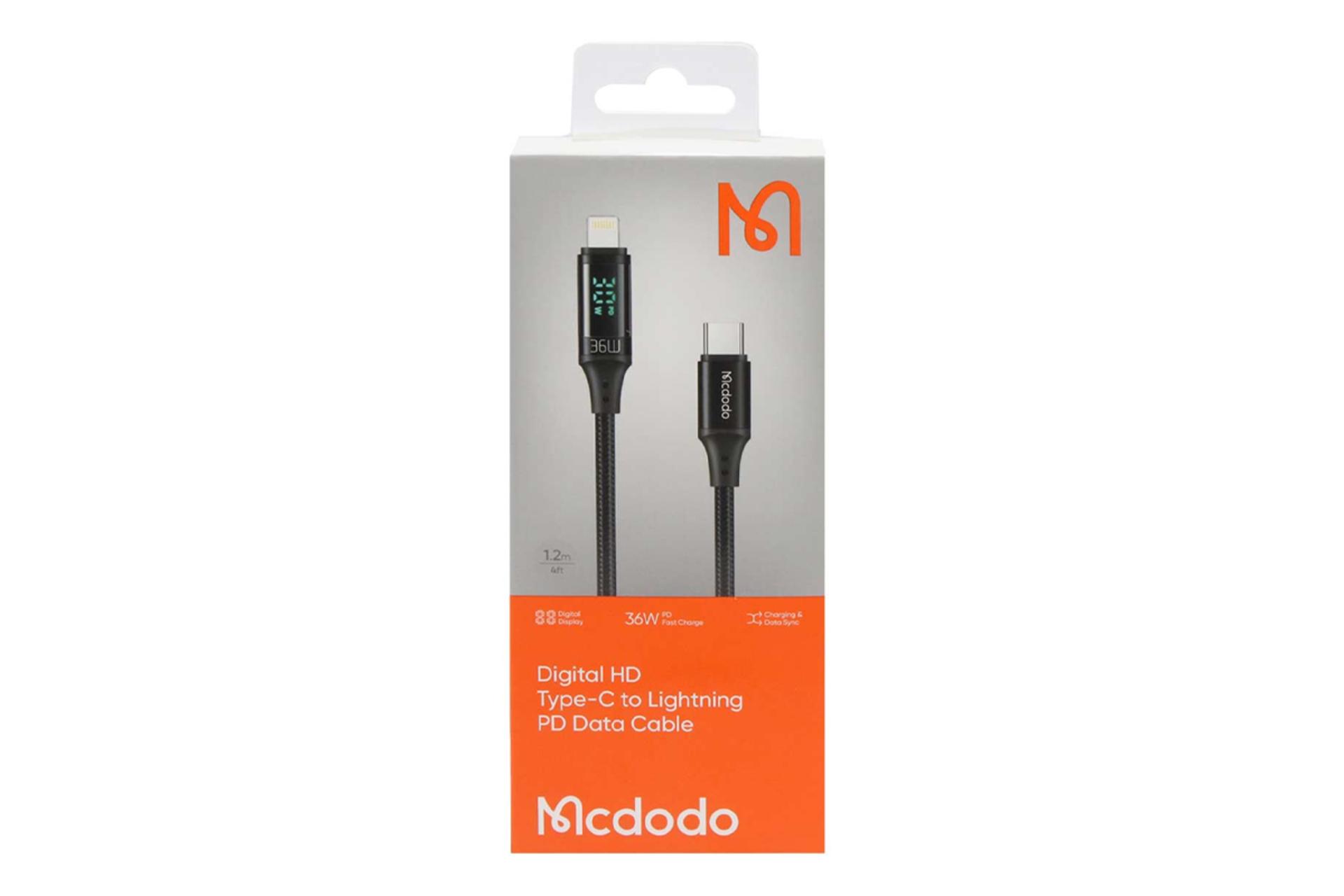 جعبه کابل شارژ USB مک دودو Type-C به Lightning مدل CA-1030 Digital HD با طول 1.2 متر