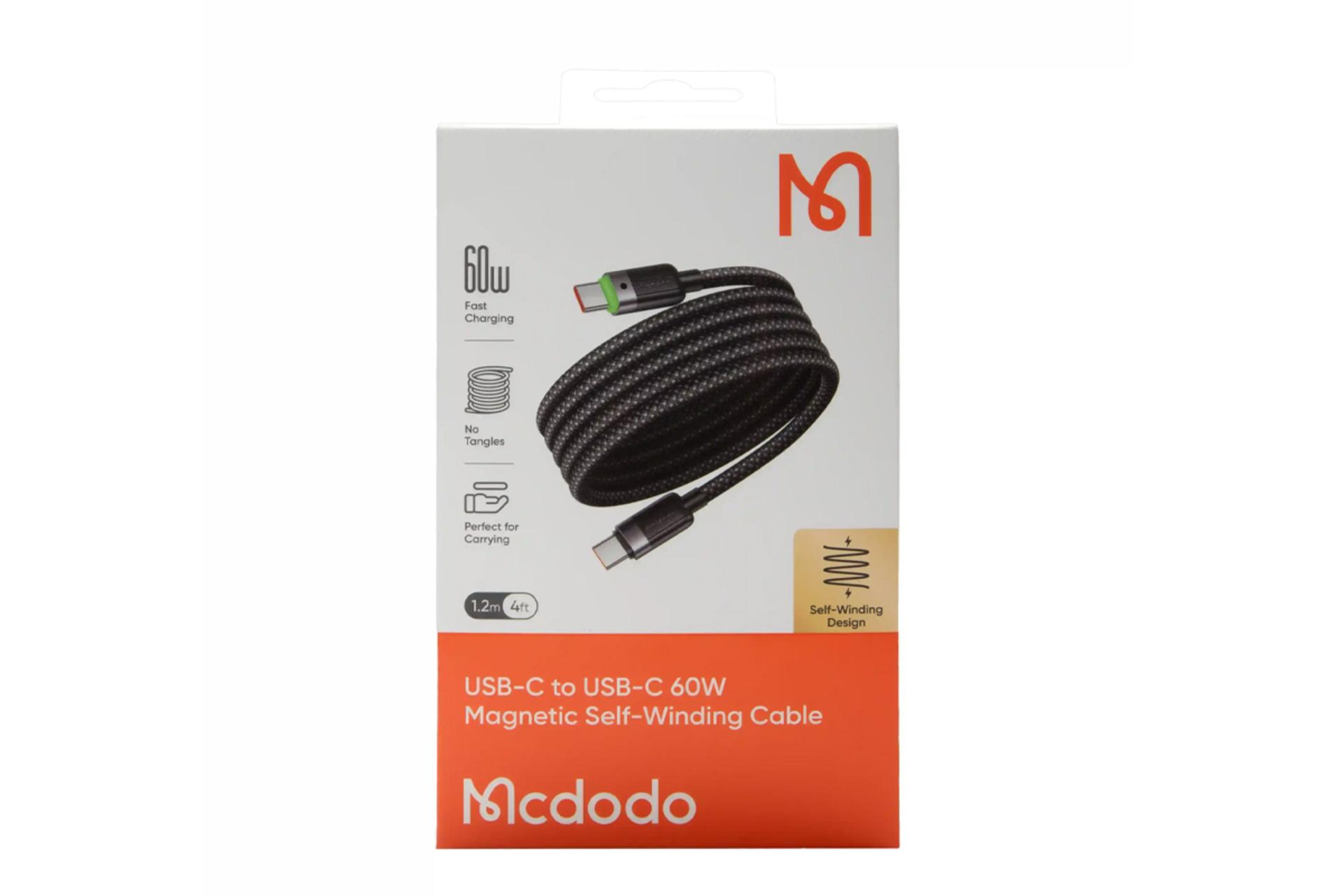 جعبه کابل شارژ USB مک دودو Type-C به Type-C مدل CA-2000 با طول 1.2 متر