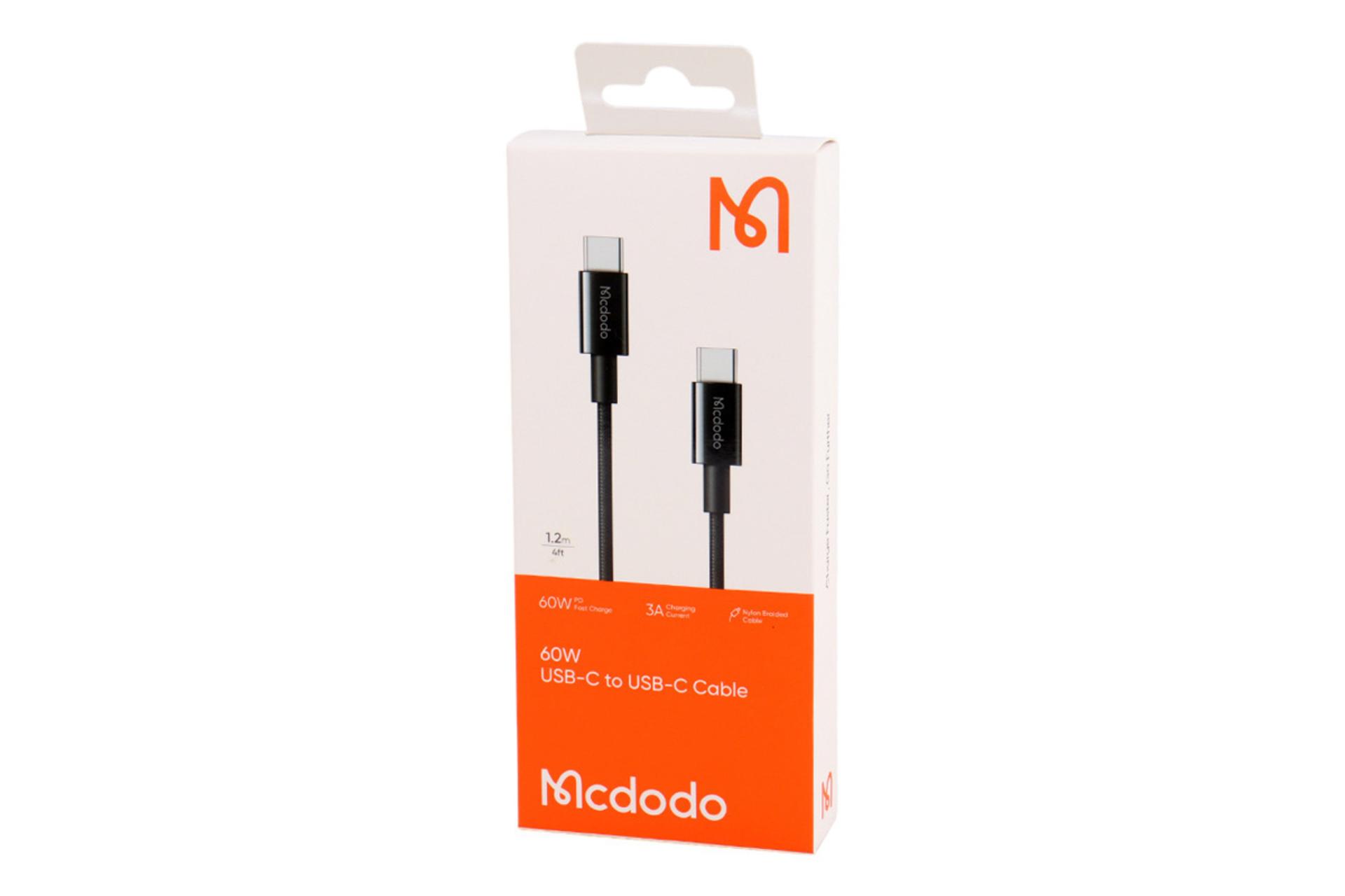 جعبه کابل شارژ USB مک دودو Type-C به Type-C مدل CA-277 با طول 1.2 متر