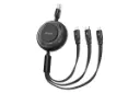 رنگ مشکی کابل شارژ USB مک دودو Type-A به Type-C+Micro-USB+Lightning مدل CA-3570 با طول 1.2 متر
