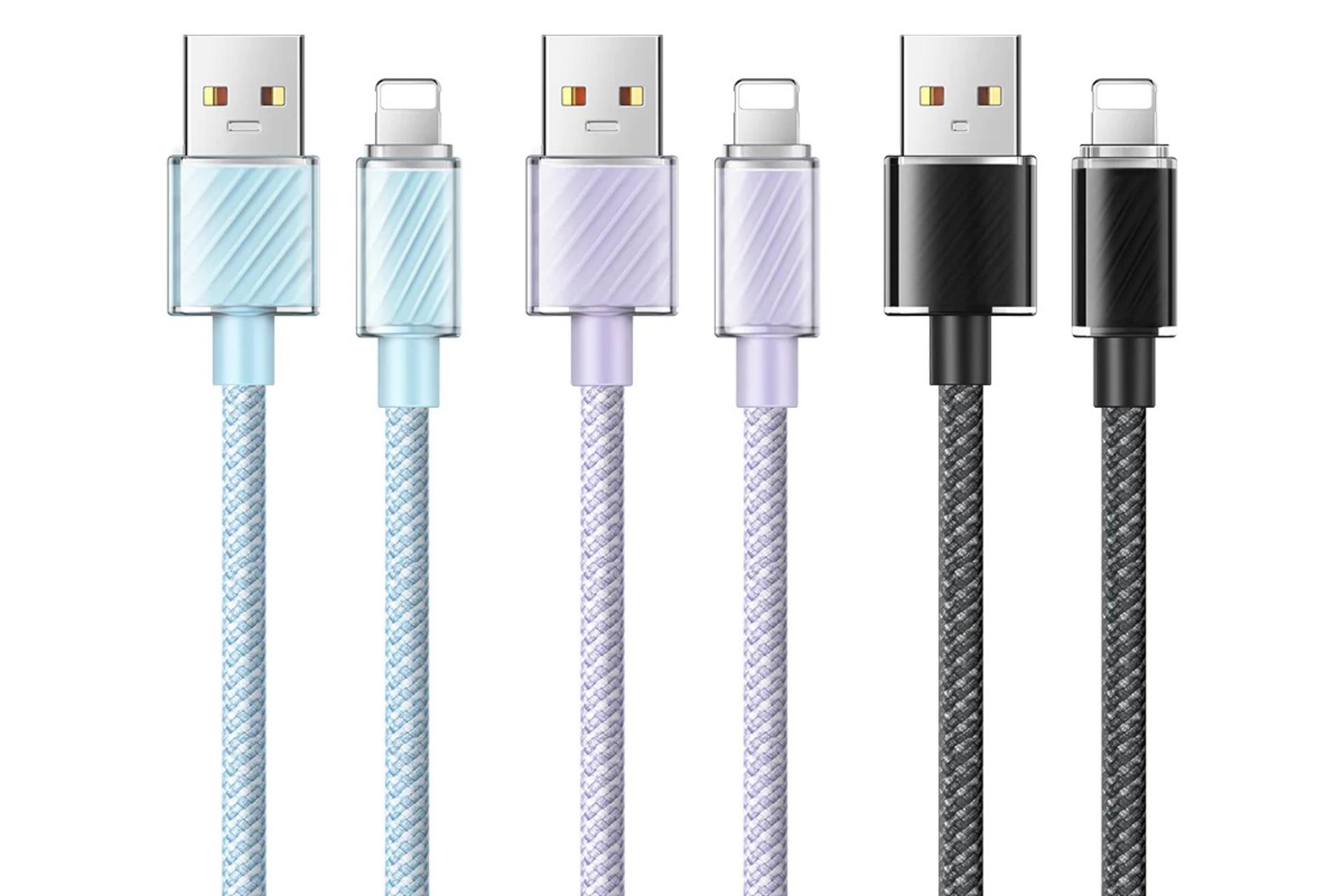 رنگ بندی کابل شارژ USB مک دودو Type-A به Lightning مدل CA-364 با طول 1.2 متر