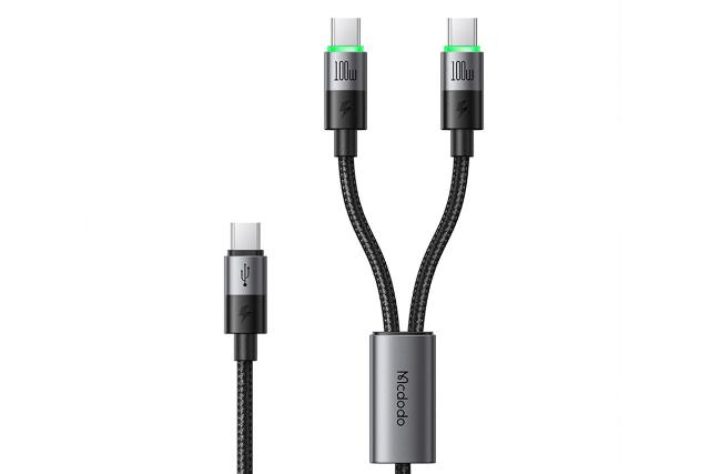 کابل شارژ USB مک دودو Type-C به Type-C+Type-C مدل CA-674 با طول 1.5 متر
