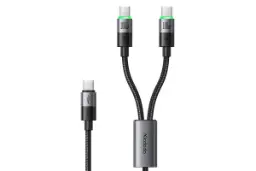 کابل شارژ USB مک دودو Type-C به Type-C+Type-C مدل CA-674 با طول 1.5 متر