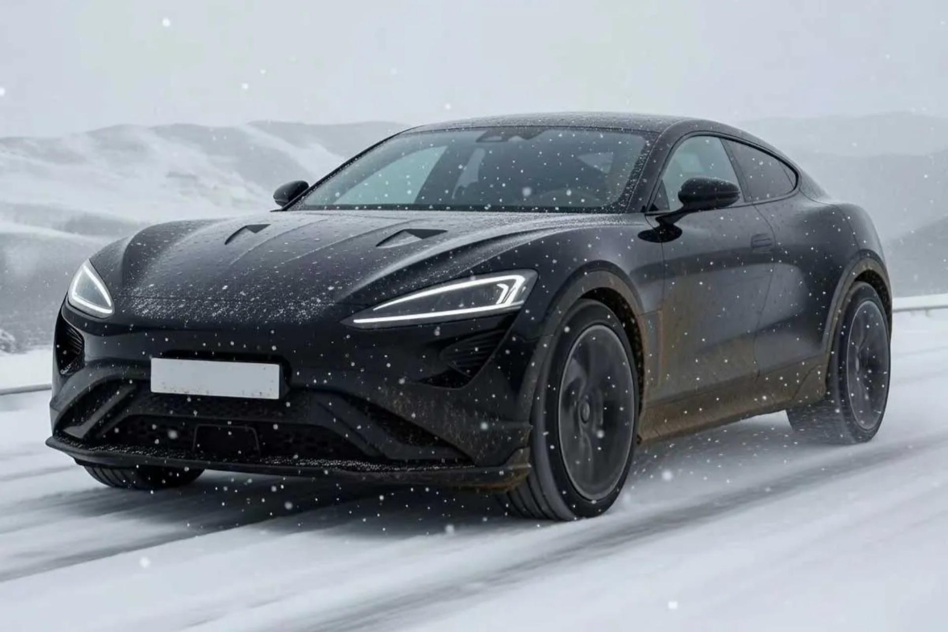 خودرو مک‌لارن اسپیدلاینر در جاده‌ی برفی