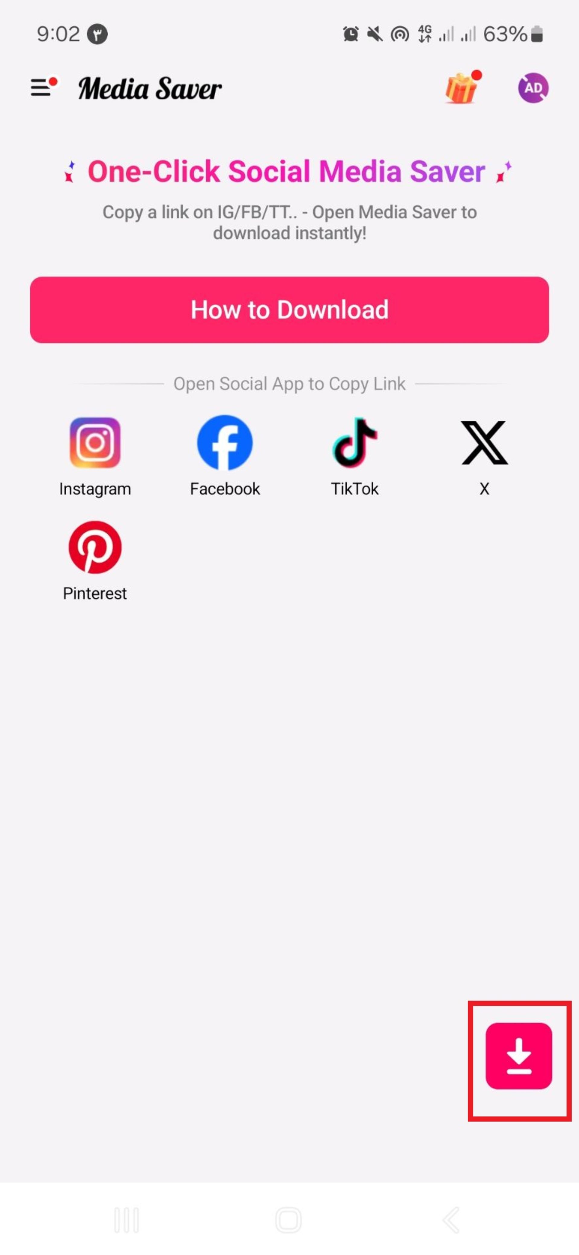 آیکن دانلود media saver