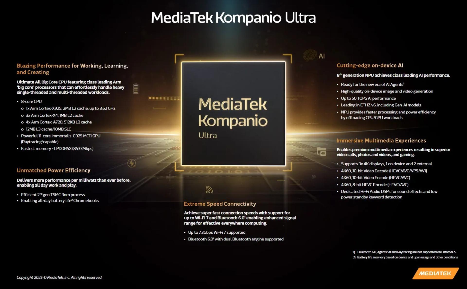 اینفوگرافی تراشه مدیاتک Kompanio Ultra