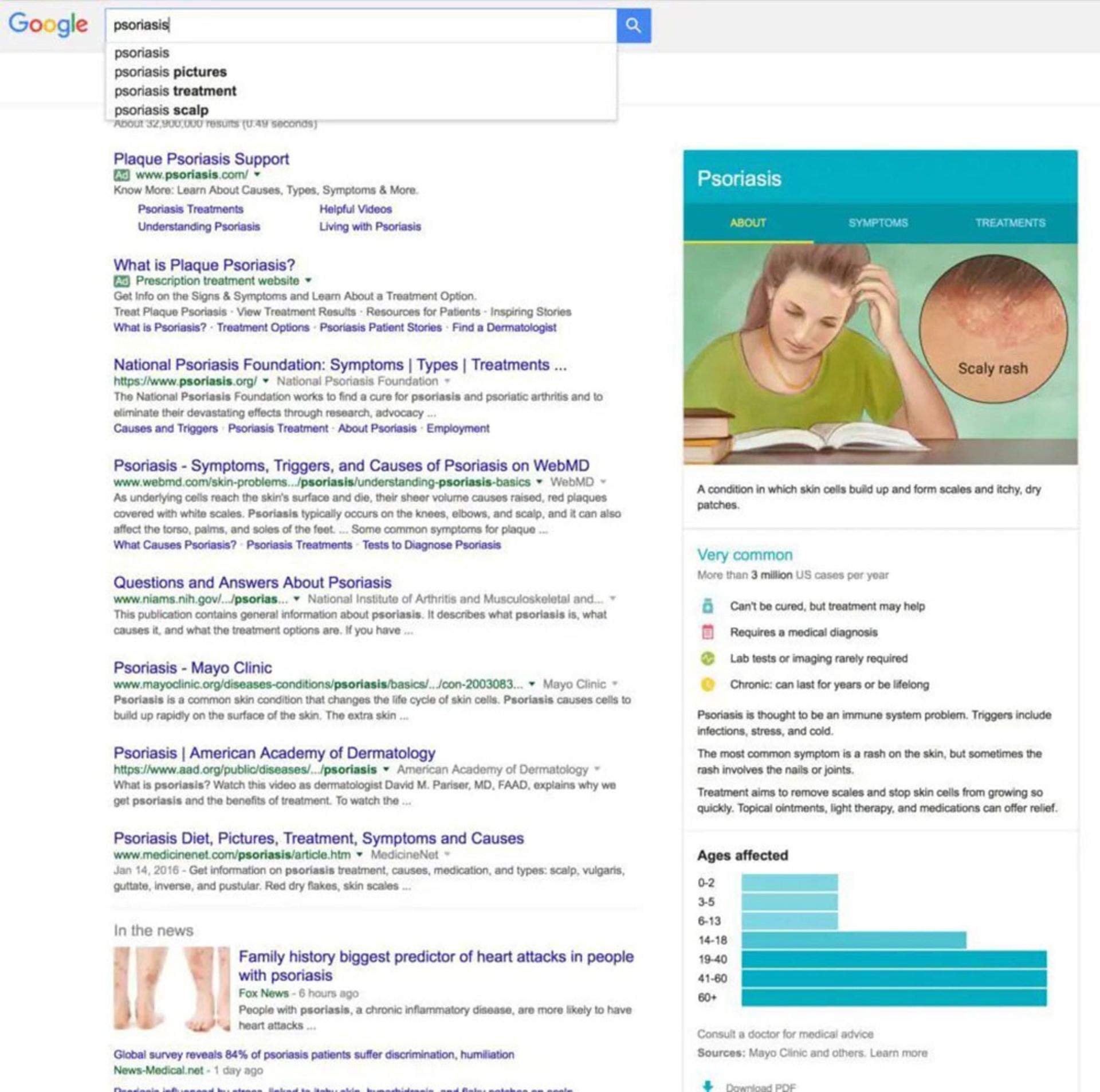 اطلاعات پزشکی در گوگل