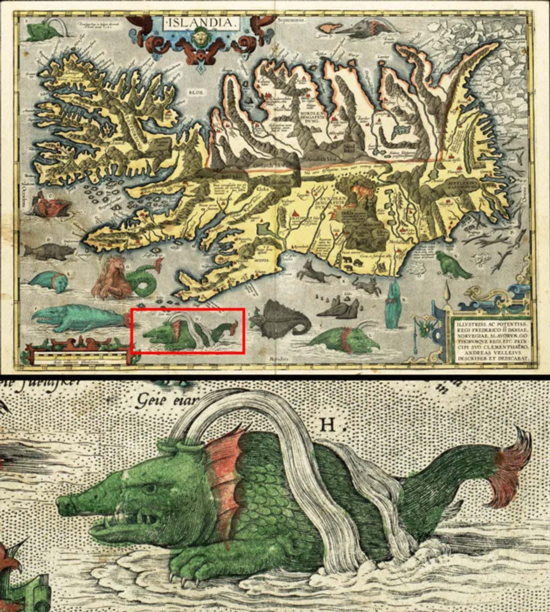 : نقشه‌ی سال ۱۶۵۸ ایسلند اثر آبراهام اورتلیوس