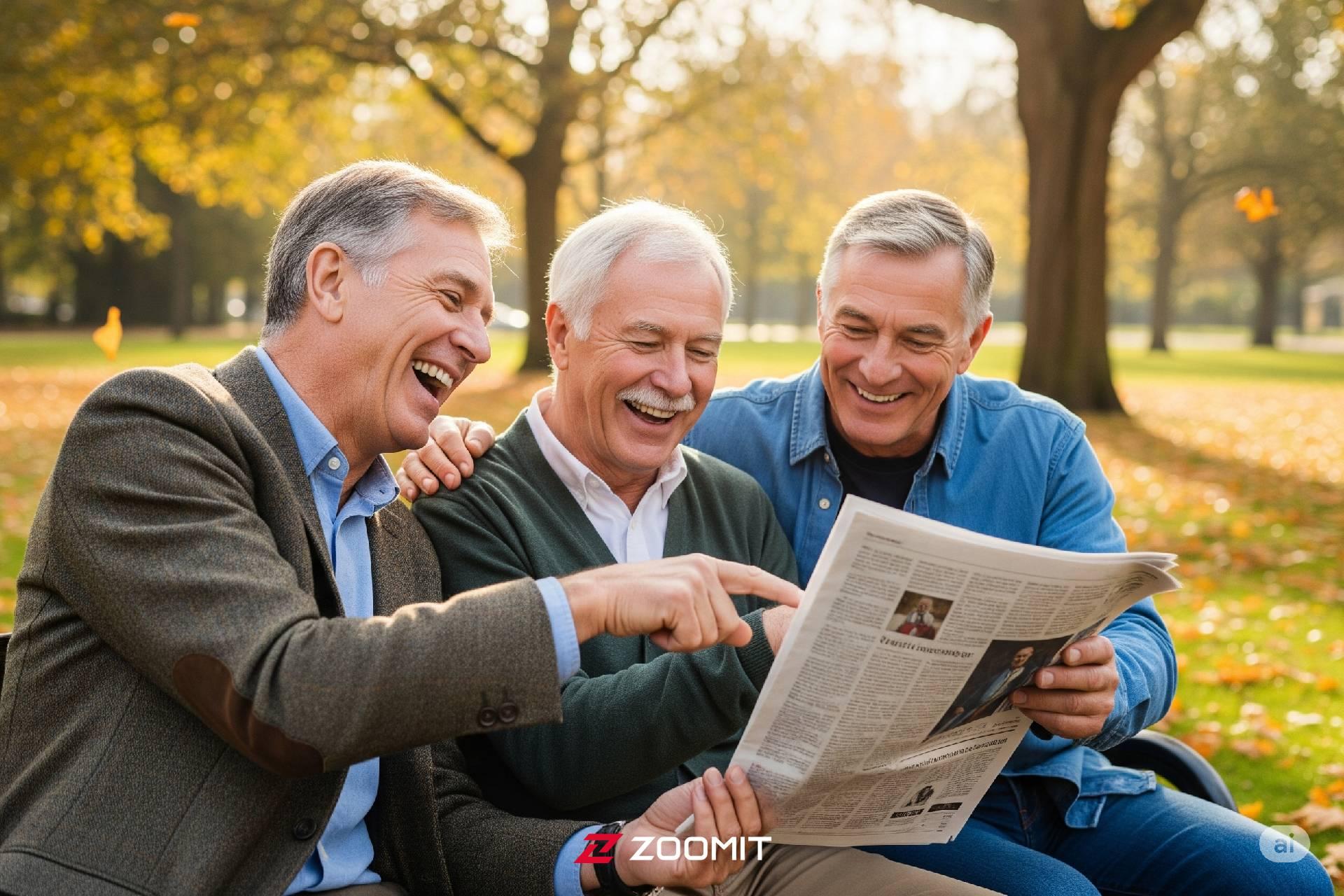 چند مرد مسن در پارک