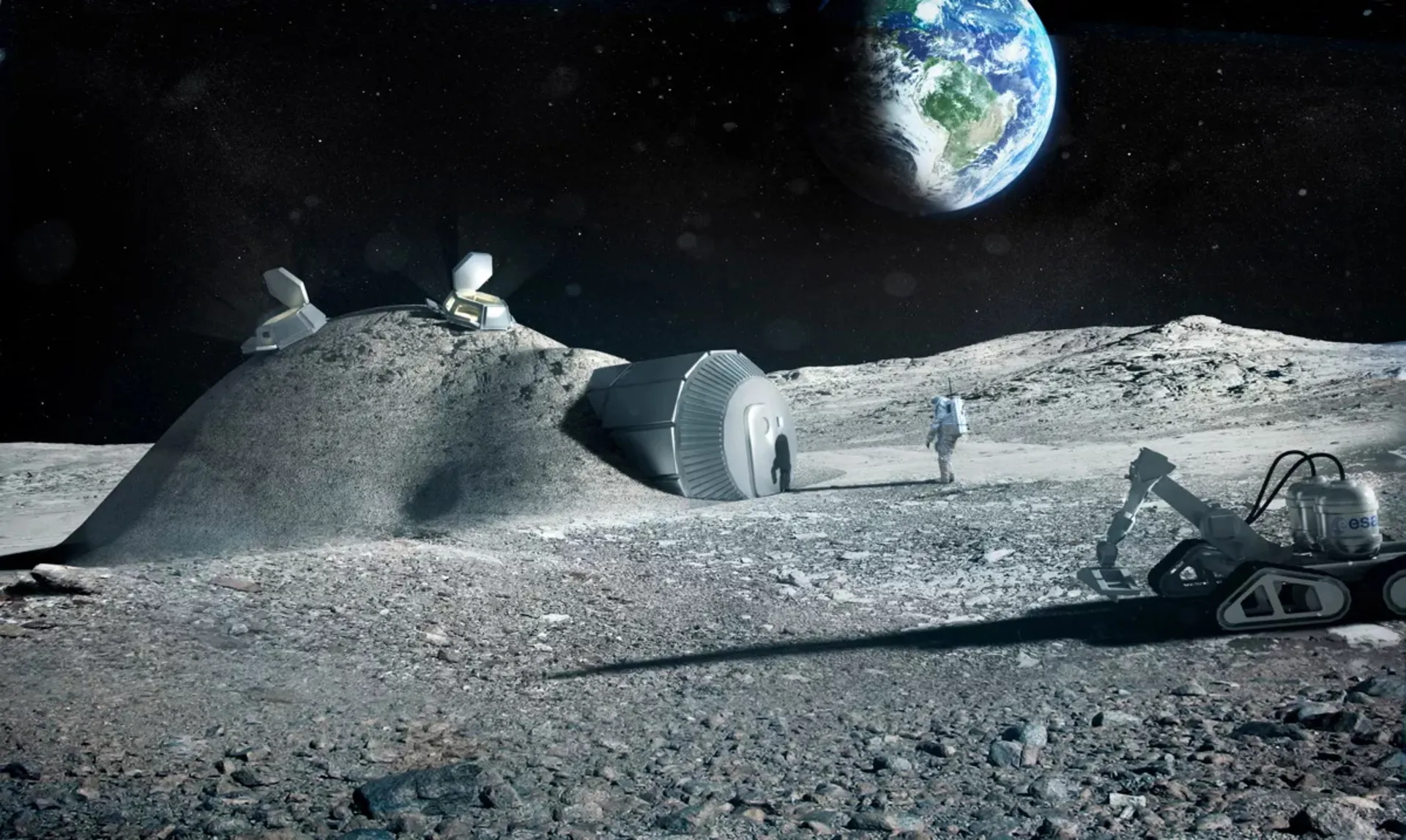 پایگاه فضایی و فضانوردان بر روی کره ماه