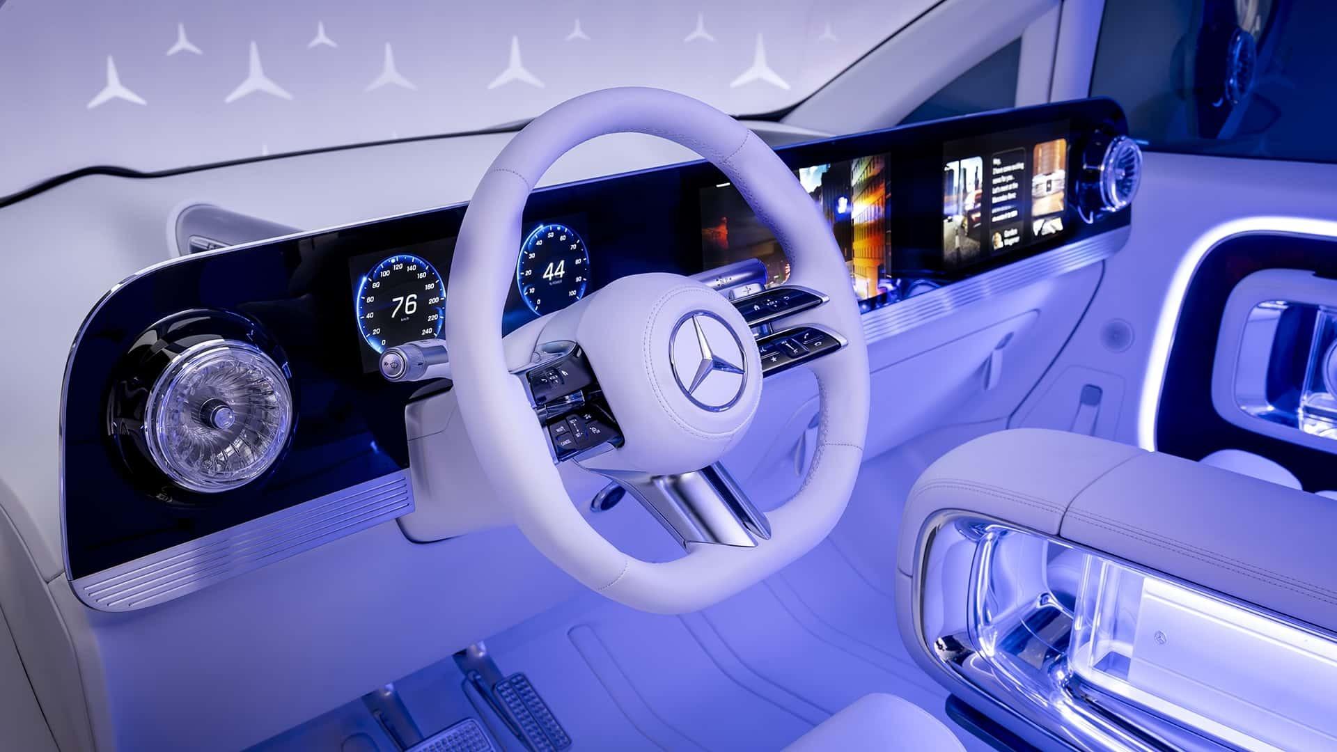 نمای کابین جلو خودرو مرسدس Vision V 