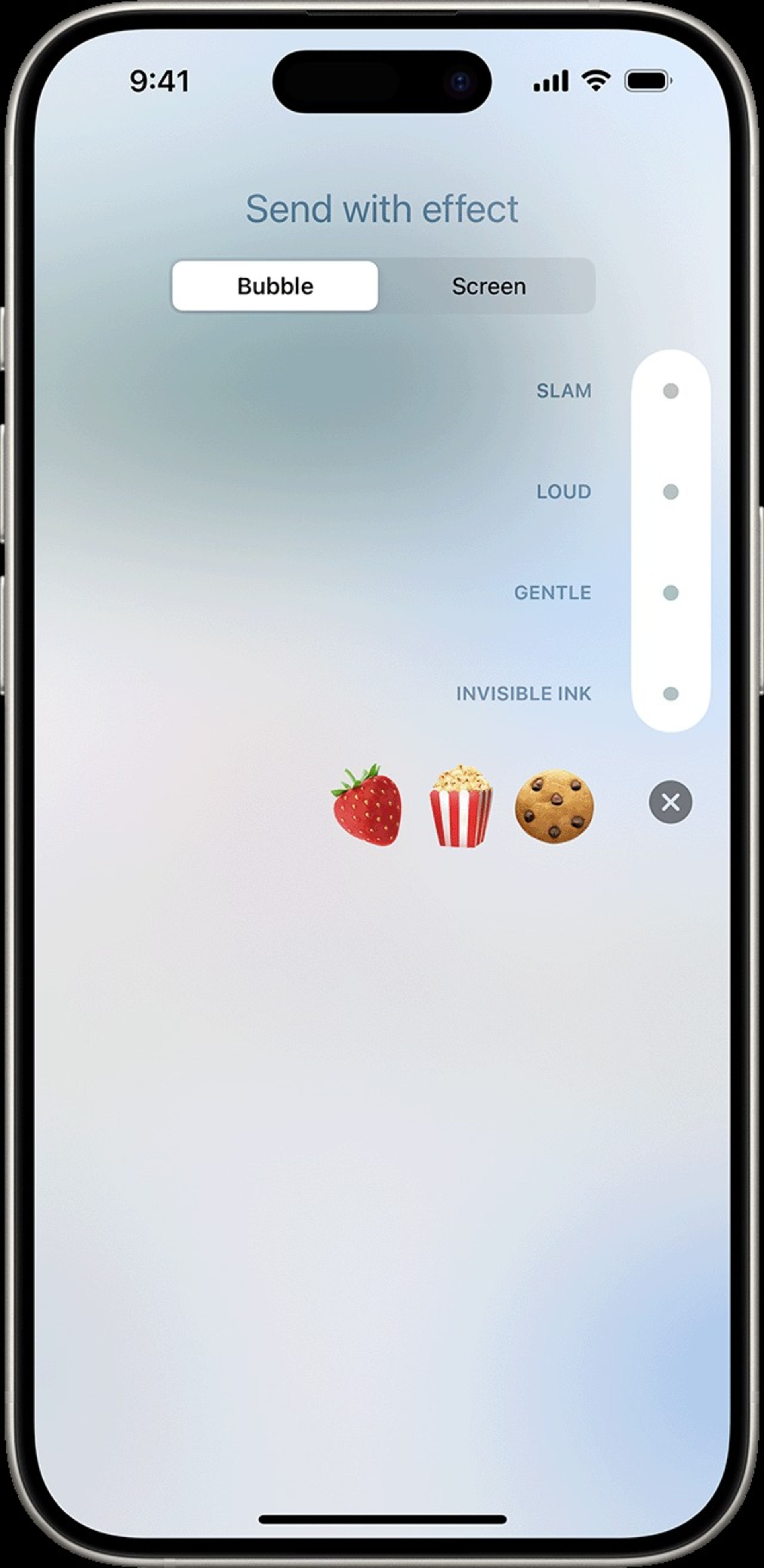 جلوه‌های مختلف قابلیت Message Effects در آیفون
