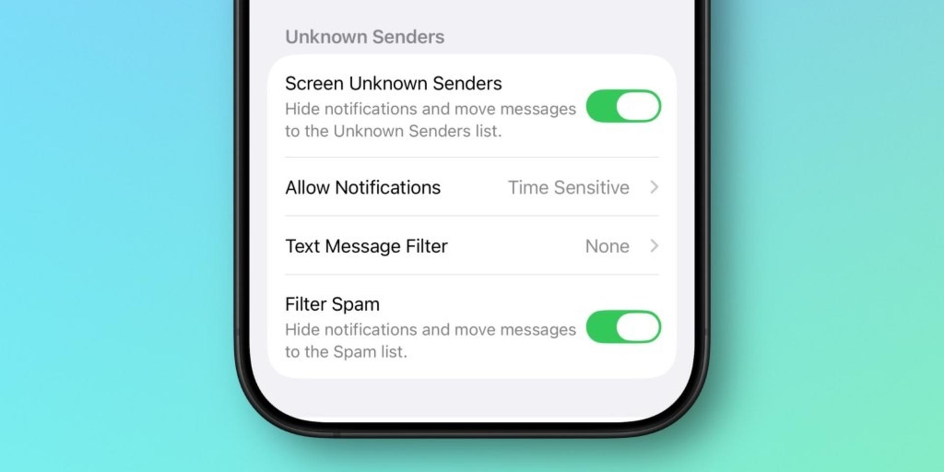 فیلترکردن پیام‌های ناخواسته در پیام‌رسان iOS