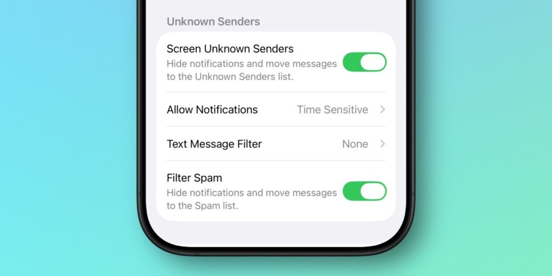 فیلترکردن پیام‌های ناخواسته در پیام‌رسان iOS