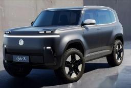 نمای سه‌چهارم جلو خودرو ام‌جی سایبرایکس 