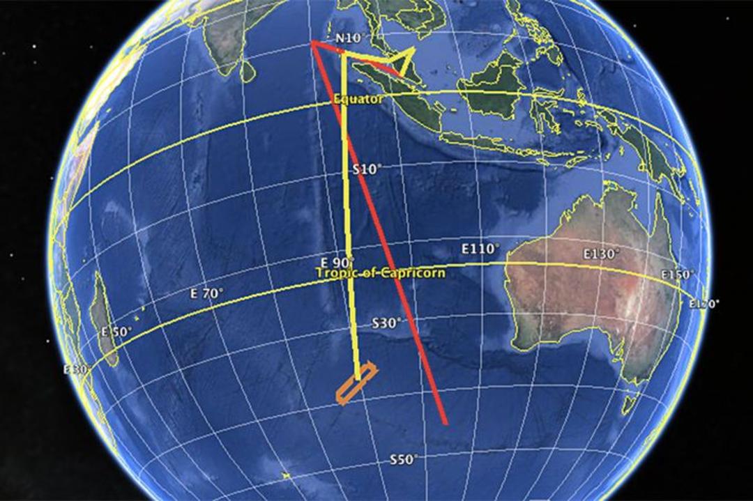 مسیر شبیه‌سازی‌شده پرواز MH370 