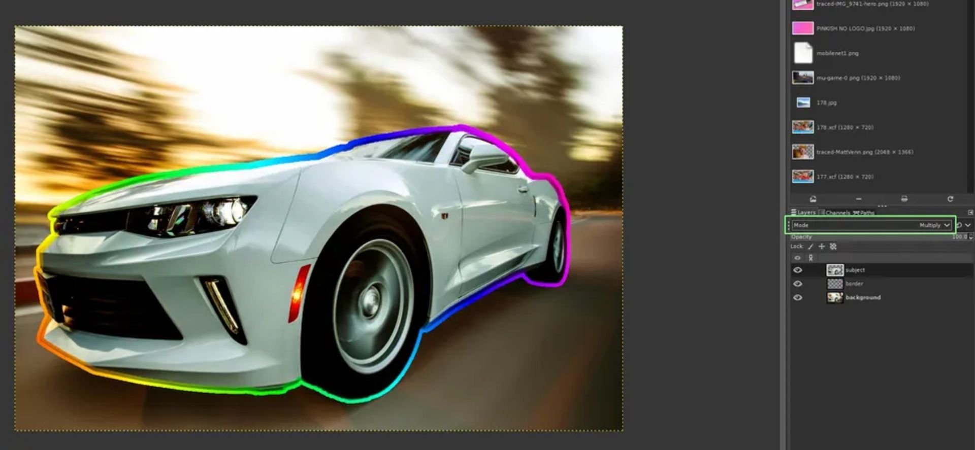 انتخاب Mode برای عکس در گیمپ